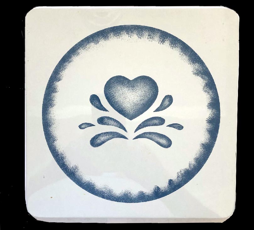* CLASSIC COLLECTIBLE-Square Blue Hearts Metal Burner Cover